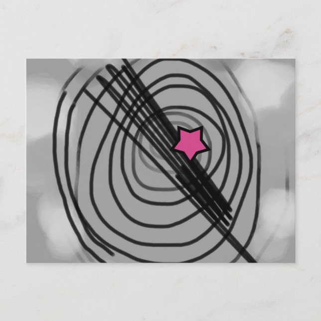 Carte postale Ray-o-gram avec étoile rose (Devant)