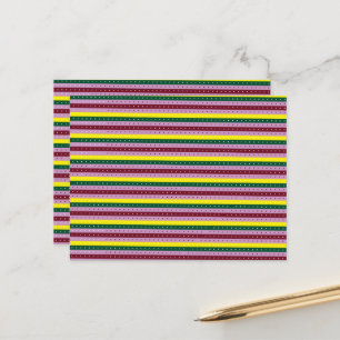 Carte postale rayée   Colorée   Moderne   Audacieu