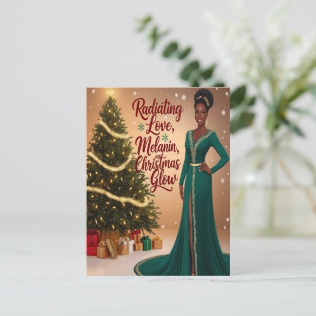 Carte postale Rayonnant d'amour Melanin et Noël (Debout devant)
