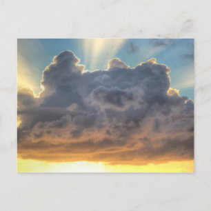 Carte Postale Rayons de coucher du soleil de lumière par les