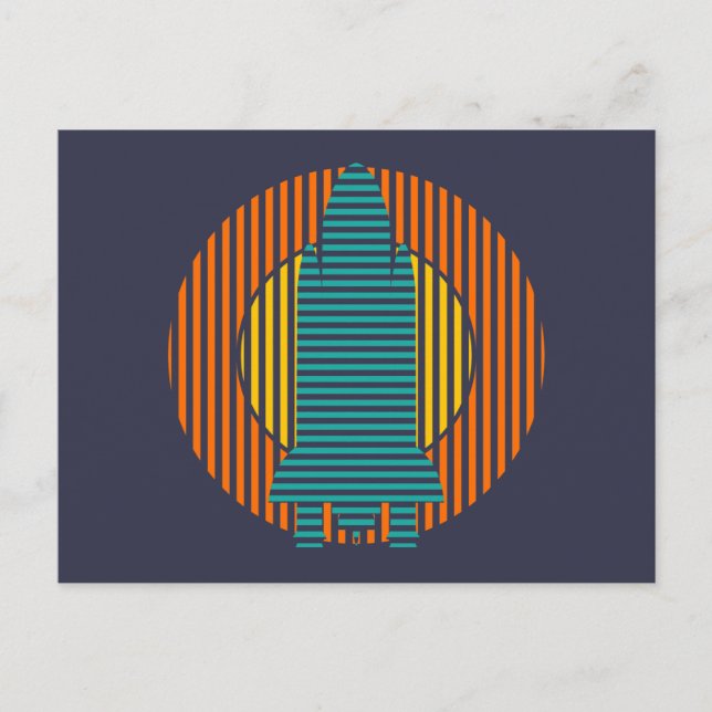 Carte Postale rayures de fusée solaire (Devant)