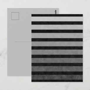 Carte Postale Rayures de ligne texturées camouflage noir et gris