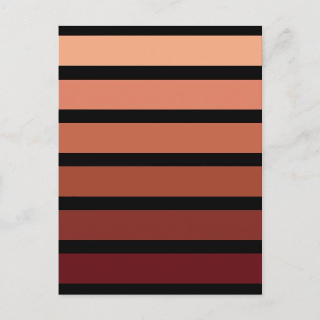Carte Postale Rayures de nuances de rouge sur fond noir (Devant)