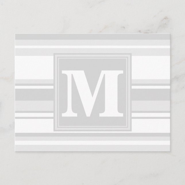 Carte Postale Rayures gris clair Monogram (Devant)