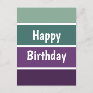 Carte Postale Rayures Vertes Et Violettes