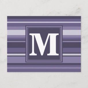 Carte Postale Rayures violettes de cuir monogramme