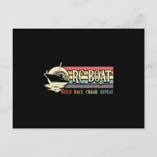 Carte Postale RC Boat Build Race Crash Répétition Modèle RC Boat