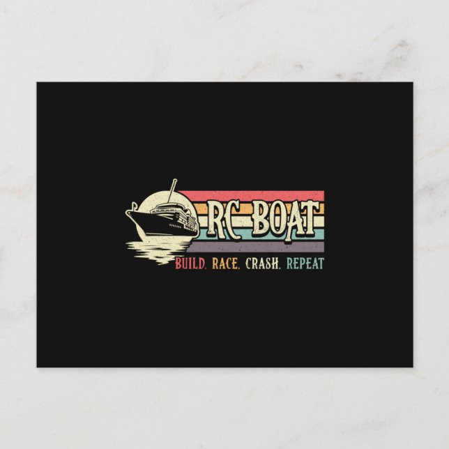 Carte Postale RC Boat Build Race Crash Répétition Modèle RC Boat (Devant)