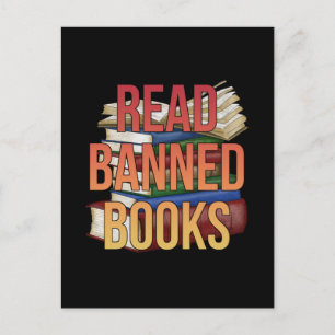 Carte Postale Read Banned Books Librarian Bookworm Book Reader