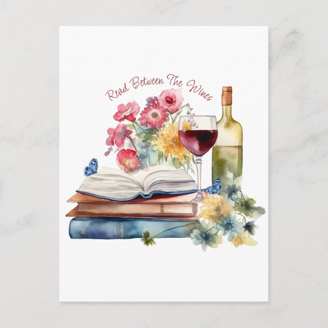 Carte Postale Read Between Wines (Devant)