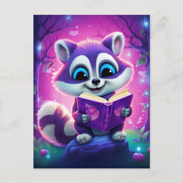 Carte Postale Reader Racoon (Devant)