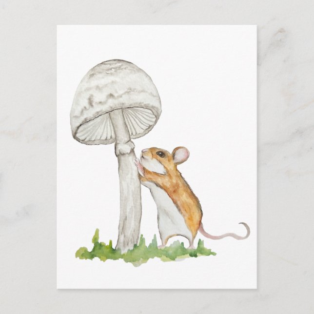 Carte Postale Réalisez une souris et un champignon de champ amus (Devant)