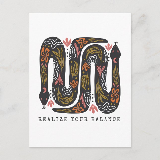 Carte Postale Réalisez votre équilibre floral Serpents (Devant)