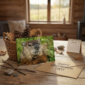 Carte Postale Realistic Groundhog Close Up Nature Wildlife Photo
