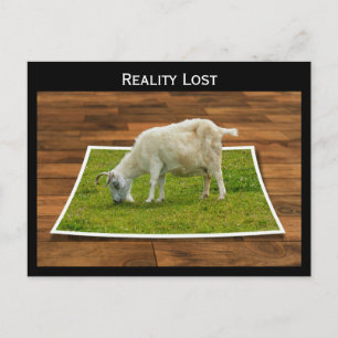 Carte Postale Réalité Perdu Graissage de chèvre sur papier Grass