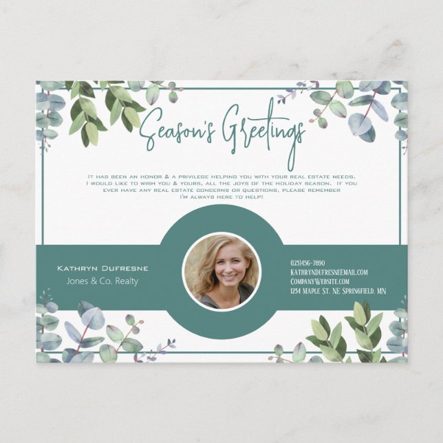 Carte postale Realtor/Assurance Winter Foliing Hol (Devant)