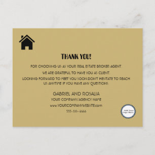 Carte Postale Realtor moderne Pale Gold Merci d'affaires