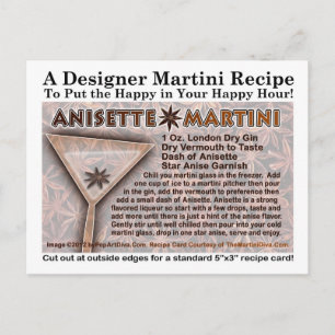 Carte postale Recette Anisette Martini