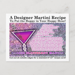 Carte postale Recette Blackberry Martini Razzed