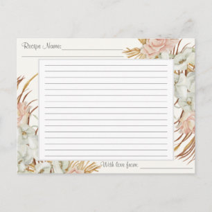 Carte Postale Recette Boho Floral Muted Tropical Palm Green 