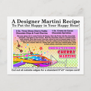 Carte postale Recette Cerise Martini au chocolat