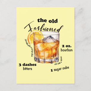 Carte Postale Recette classique à l'ancienne recette Cocktail Ar