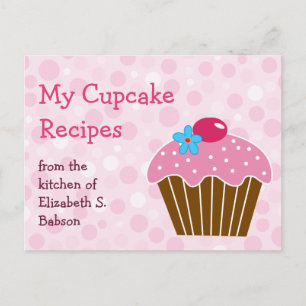 Carte postale Recette Cupcake Rose