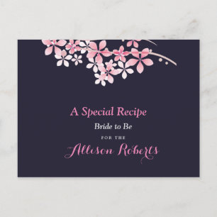 Carte Postale Recette de Baby Shower Rose Cerise
