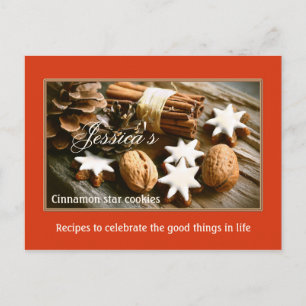Carte Postale Recette de biscuits de Noël Star de cannelle