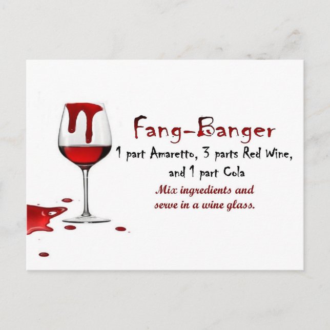 Carte Postale Recette de boisson Fang-Banger (Devant)