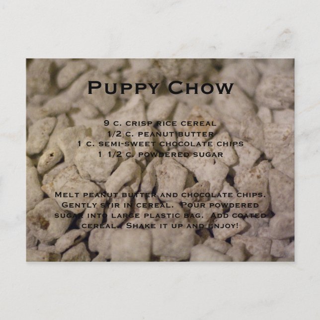 Carte Postale Recette de bouffe de chiot (Devant)