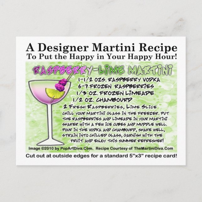 Carte postale Recette de crème de framboise Martin (Devant)