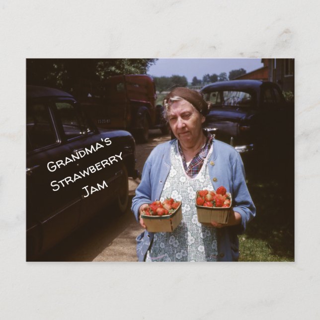 Carte Postale Recette de fraise de grand-mère fraises fraîches v (Devant)