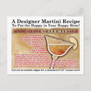 Carte postale Recette de gâteau de sauce à la pomm