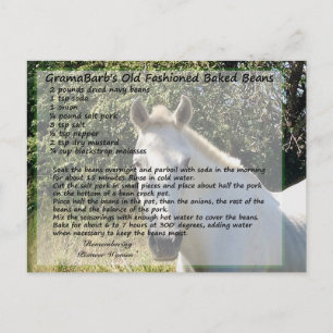 Carte Postale Recette de haricots au four à l'ancienne
