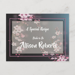 Carte Postale Recette de mariage géométrique à fleurs de cerisie