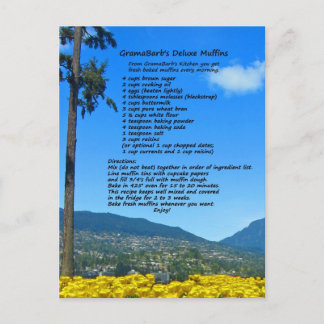 Carte postale Recette de muffin de luxe GramaBarb
