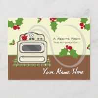 Carte postale Recette de Noël - Cuisine rétro