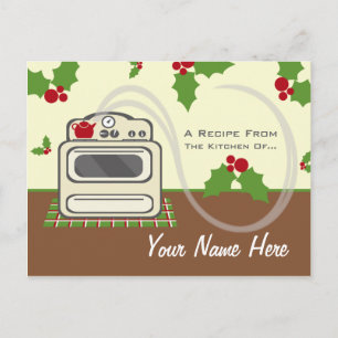Carte postale Recette de Noël - Cuisine rétro