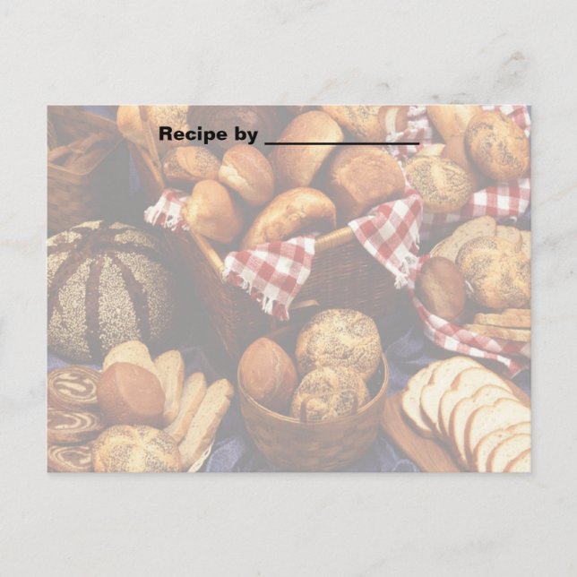 Carte Postale Recette de pain cuit 2 blanc (Devant)