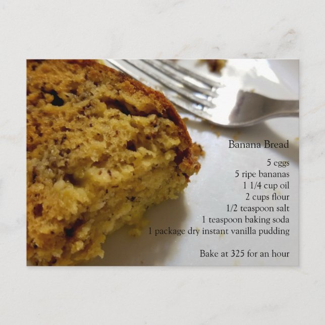 Carte Postale Recette de pain de banane (Devant)