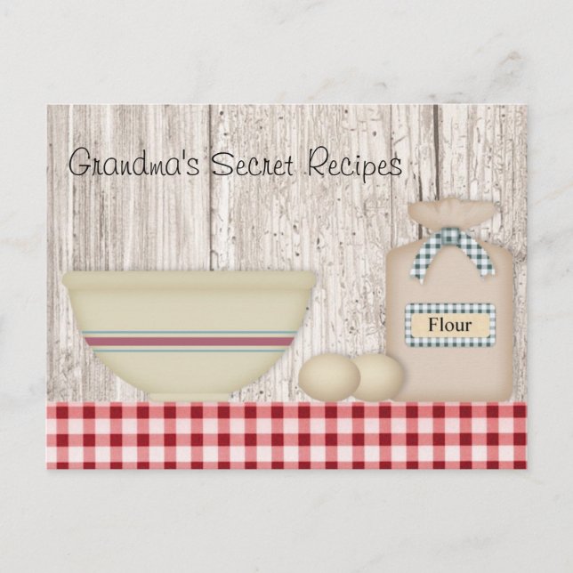Carte Postale Recette de recettes secrètes de grand-mère (Devant)