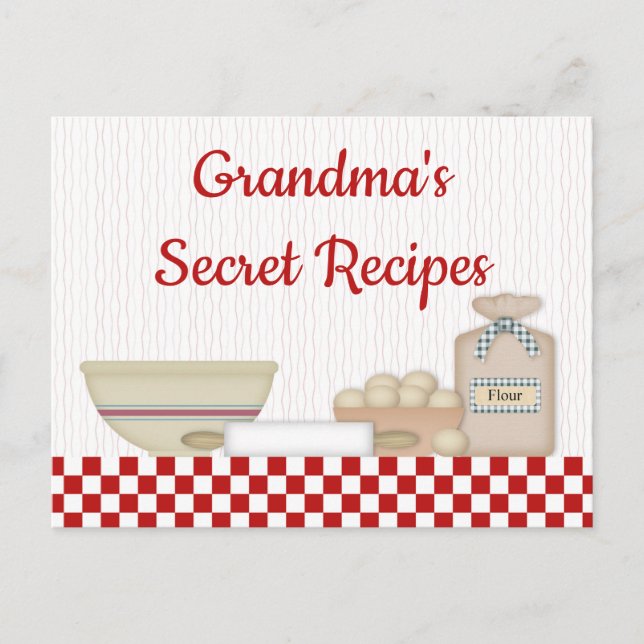 Carte Postale Recette de recettes secrètes de grand-mère (Devant)