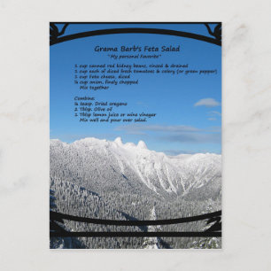Carte postale Recette de salade feta