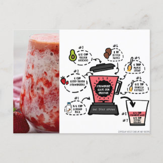 Carte Postale recette de smoothie de la peau de glaçure de frais
