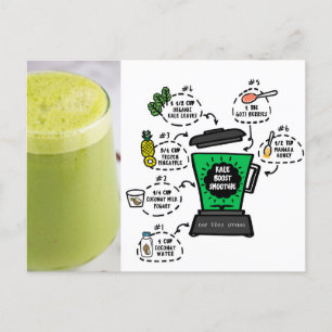 Carte Postale recette de smoothie kale booster