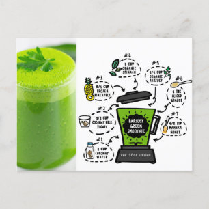 Carte Postale recette de smoothie vert persil