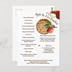 Carte Postale Recette de tarte à la pomme A La Bourbon