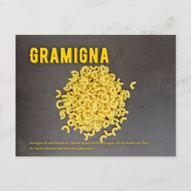 Carte Postale Recette du restaurant italien de Gramigna (Devant)