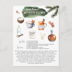 Carte Postale Recette Eggnog Ultimate Fêtes